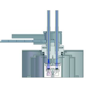 Abb.2 : Schematischer Aufbau eines Wärmestrom-DSC-Gerätes mit Belichtungsaufsatz