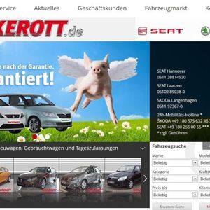 Die Interneseite www.hackerott.de vereint die Marken Seat und Skoda.(Foto:  Archiv)