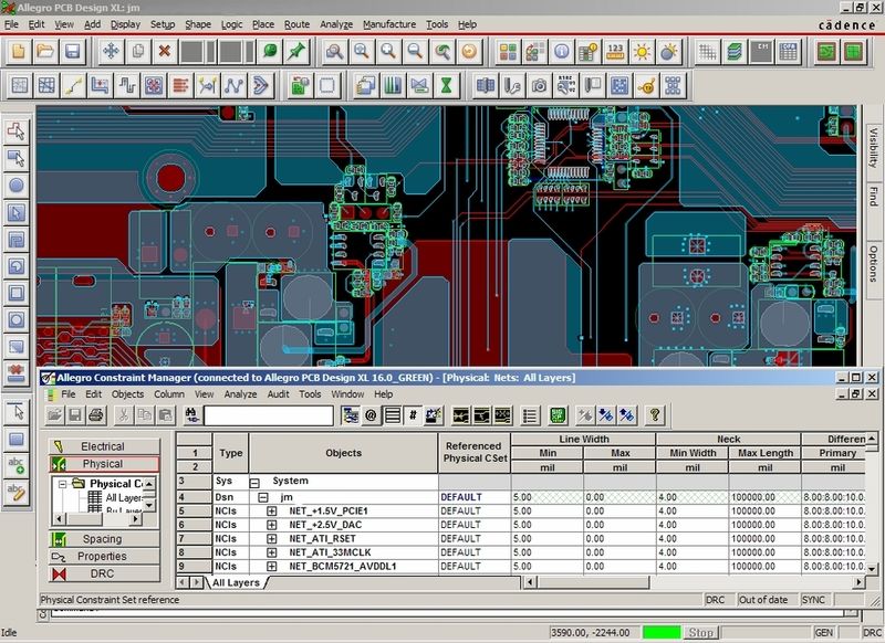 Die Bedienoberfläche des PCB-Editors ist in der Version Allegro 16.0 vollständig überarbeitet und zeigt sich modern und aufgeräumt (Archiv: Vogel Business Media)