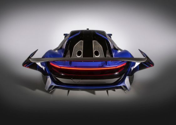 Das Elektroauto Techrules AT96 TREV supercar concept mit 768 kW Spitzenleistung. Der Turbinen-Lader sorgt für eine Reichweite von über 2000 km.  (Techrules)