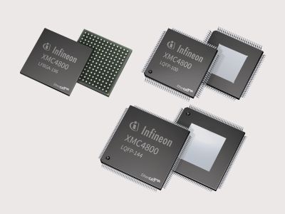 XMC4800 von Infineon: Der Mikrocontroller kann zwei industrielle Motoren gleichzeitig ansteuern, während der Controller die Kommunikation mit dem EtherCAT-Netzwerk übernimmt. (Infineon)