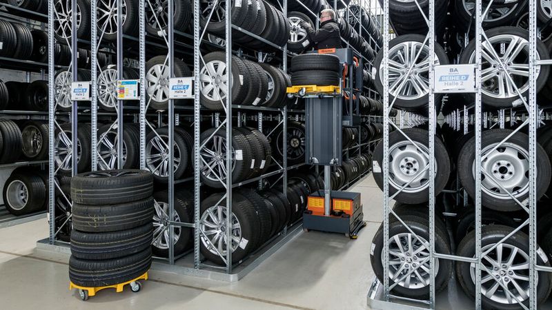gewe stehende Reifenlagerung (Bild: gewe LagerTec Planungs- und Vertriebs GmbH)