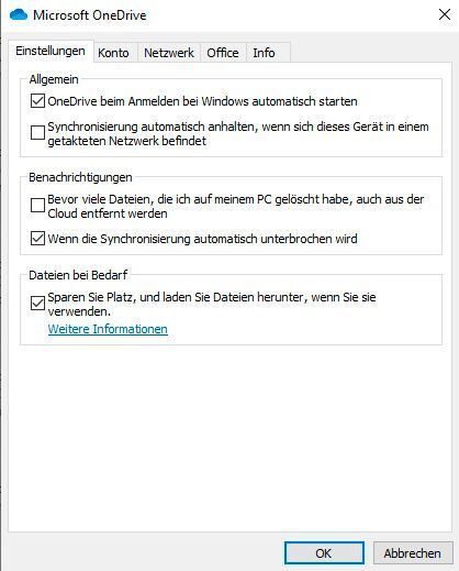 In den Einstellungen können auch Files-On-Demand genutzt werden, um den Speicherplatz auf den Clients und die Internetverbindung zu schonen. (Joos/Microsoft (Screenshot))