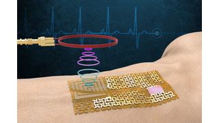 The device senses and wirelessly transmits signals without bulky chips or batteries. (Source: Courtesy of the researchers/ MIT)