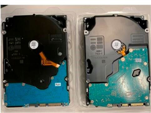 Bei aktuellen Laufwerken reicht die Platine nicht mehr bis unter die Spindel mit den Disks – das ist aber auch schon die auffälligste äußere Veränderung in den vergangenen Jahren.(Bild:  Toshiba Electronics Europe)