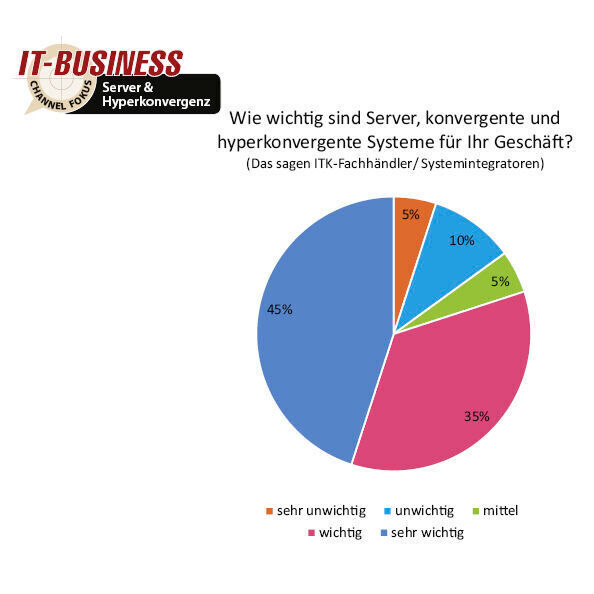 Für 80 Prozent der befragten ITK-Fachhändler und Systemintegratoren sind Serber, konvergente und hyperkonvergente Systeme wichtig für ihr Geschäft. (Quelle: IT-BUSINESS)