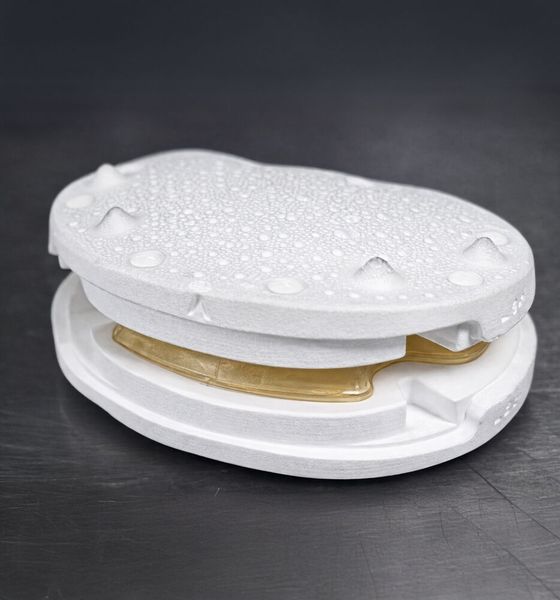 Individuell anpassbares metallfreies Wirbelsäulenimplantat Evoflex von Nivalon, hergestellt mit der XJet Nanoparticle-Jetting-Lösung (Bild: Nivalon Medical)