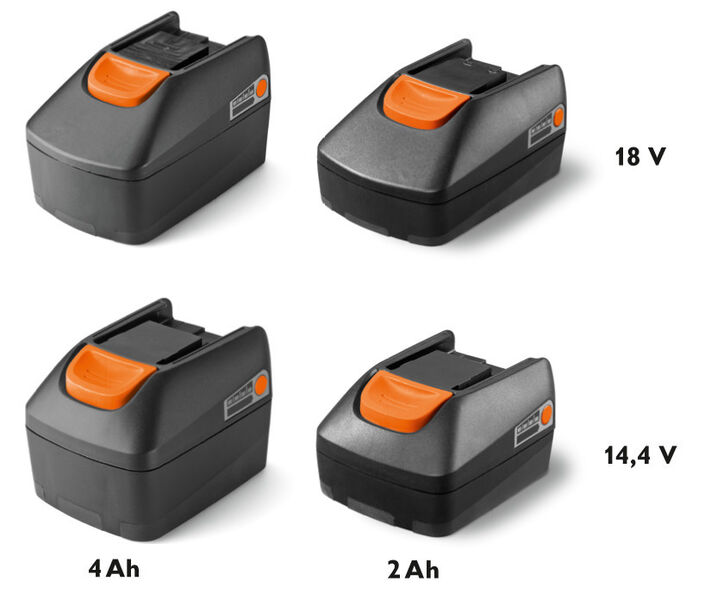 Vier neue Akku-Packs stehen mit 2- und 4-Ah sowie mit 14,4 V und 18 Volt zur Verfügung. (Bild: Fein)