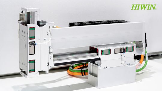 The axis operates with an integrated direct drive, enabling high dynamics.(Image: Hiwin)