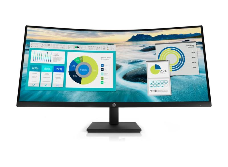 Anfang 2021 stellte HP den Curved Monitor P34hc WQHD vor. Mithilfe des Ultrawide-Displays könnten Anwender ihre Produktivität um bis zu 33 % steigern und problemlos mehrere Screens parallel über den Monitor und ohne störende Bezel-Ränder abbilden. (Bild: HP)