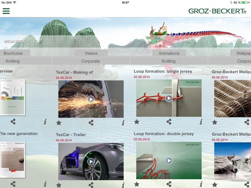 MyGrozBeckert vereint Informationen über das Unternehmen und seine Produkte, mit Hintergrundwissen zur Textilbranche und hilfreichen Berechnungshilfen für den Alltag. ( Groz-Beckert)