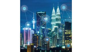 Vernetzung im IoT: In den smart Cities werden je nach Anwendung unterschiedliche Funktechnologien eingesetzt (Bild: Clipdealer A59063953)