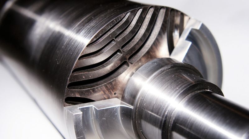 Aufgeschnittener Läufer eines Synchron-Reluktanzmotors. (Reel it)