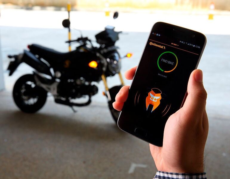 Ein spezielle App erlaubt viele interessante Anwendungen, wie etwa einen Bike-Finder. (Continental)