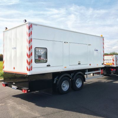 Bild 2: Die mobilen Stromerzeuger sind entweder auf LKW montiert oder in Form von ein- oder zweiachsigen Anhängern erhältlich. (Polyma)