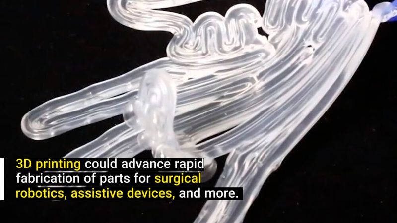 Einsatzbereit für die Medizin: Dieser gedruckte Greifer demonstriert das Potenzial der Technologie für chirurgische Instrumente oder Prothesen. (Bild: Harvard John A. Paulson School of Engineering and Applied Sciences (SEAS)