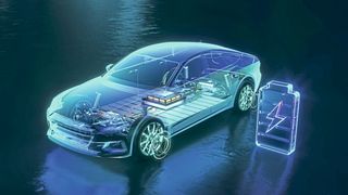E-Autos mit 1.000 km Reichweite, in 10 Minuten geladen? Mit Power Embedding von AT&S werden diese Werte realistisch. (Bild: AT&S / Shutterstock [M])