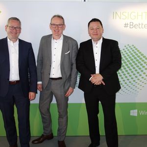 Die Führungsspitze von ACER Deutschland (v. l.) Carsten Dreißig, Wilfried Thom und Gerit Günther begrüßen die Gäste zur Insights 2019.(Bild: IT-BUSINESS)