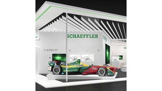 Der Schaeffler-IAA-Stand zeigt Elektromobilität auch in Form eines Rennwagens. (Schaeffler)