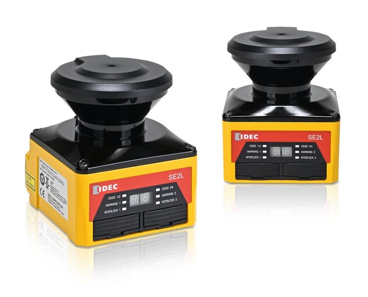Der Safety-Laserscanner SE2L bietet auch in anspruchsvollen Arbeitsbereichen einen besonders hohen Schutzfaktor und kann eindeutig zwischen menschlichen Arbeitskräften und Robotern unterscheiden. (Bild: APEM/IDEC)