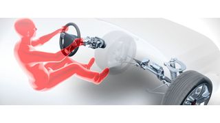 Bei dem „Steer-by-Wire-System“ wird die mechanische Verbindung zwischen den Rädern und dem Lenkrad durch eine elektronische Kommunikation der Aktuatoren in Lenksäule und Lenkgetriebe ersetzt.  (Nexteer)