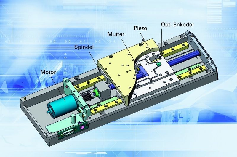 Abb.5: Hybrid-Nanopositioniersysteme bestehen  aus sehr präzisen mechanischen Linearverstellern mit integriertem Piezosystem und einer gemeinsamen Ansteuerung. (Archiv: Vogel Business Media)