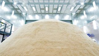 Mit ihrem Durchmesser von 4,50 m ist dies die größte Kapsel, die bei einer Marsmission je eingesetzt wurde. Die Kapsel ist mit einer Trägerkonstruktion und einem Hitzeschild versehen. (Bild: Trelleborg)