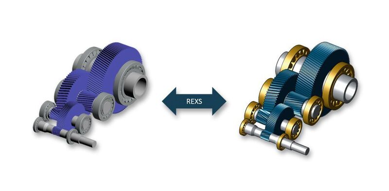 Datenaustausch in der Getriebeentwicklung: ein 3-stufiges Parallelwellengetriebe von SEW in Bearinx und der FVA-Workbench. (FVA)