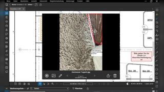Die Markierungsfunktion ist eines der am häufigsten verwendeten Features von Blue-beam Revu. Mit der Version 21.6 können Benutzer nun direkt auf vor Ort aufgenomme-nen Fotos eigene Markierungen vornehmen, Problempunkte klarer kennzeichnen und direkt im Plan hinterlegen. (Bild: Bluebeam, München 2025)