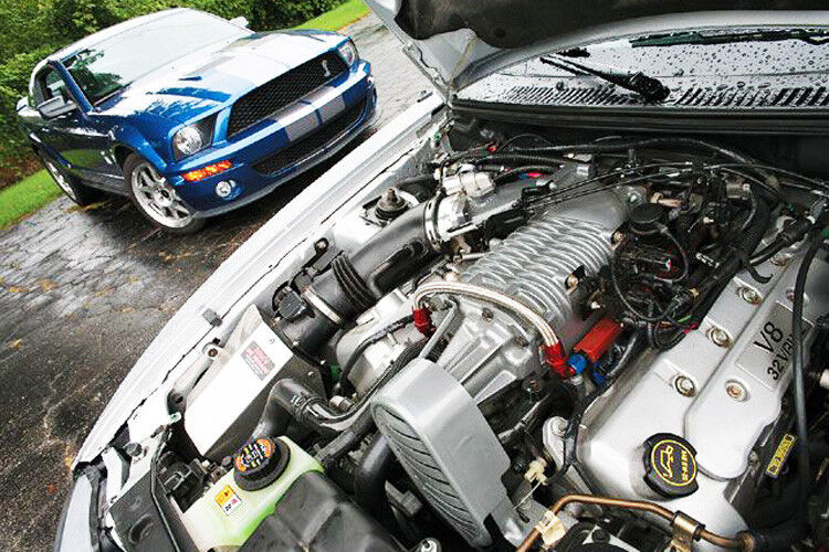 Ein vier Liter großer Kompressor entlockt dem serienmäßig 662 PS starken 5,8-Liter-V8-Motor nun satte 850 PS. (Foto: Ford)