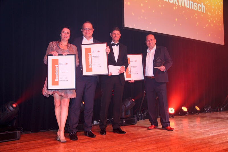 Die Nominierten und der Gewinner der Kategorie „Bester Vodafone Vermarkter“ (Bild: Brodos)