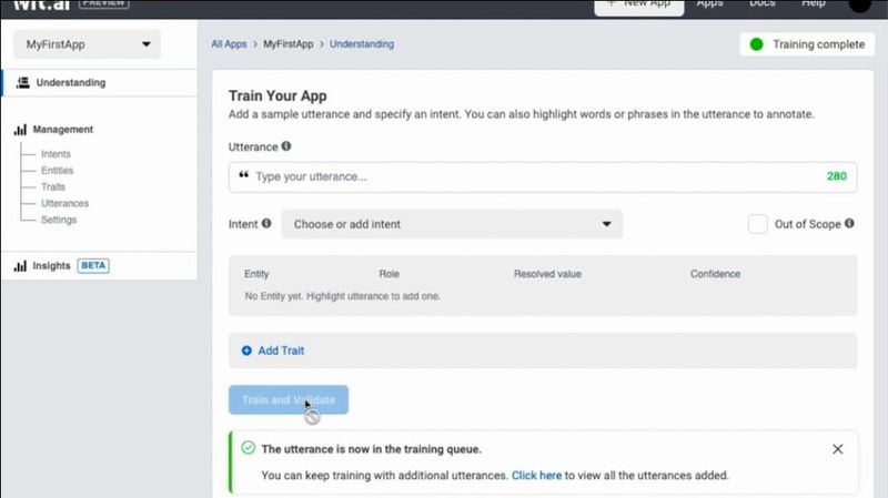Der Wit.ai-Composer ist derzeit noch eine Beta.