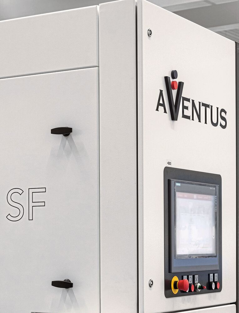 Die leistungsstarke Verpackungsmaschine für freifließende Schüttgüter von Aventus füllt bis zu 2600 Säcke mit einem Gewicht von 25 kg pro Stunde ab.