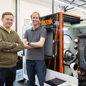 (L-R) Richard Bec and Alex Turner of Viking Precision Engineers(Source:  Keith Mindham/ Mazak)