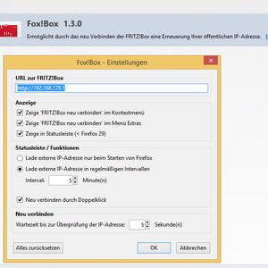 Abbildung 1: Mit der Erweiterung Fox!Box können Administratoren eine Fritz!Box über den Browser neu verbinden lassen.(Bild:  Joos)