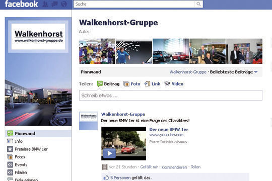 „Klasse statt Masse“ – Walkenhorst will seine Fans bei Facebook aufbauen und nicht durch Gewinnspiele an Bord holen. (Walkenhorst)