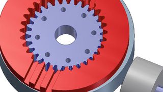Bild 1: Beim Außenexzentergetriebe mit Oldhamkupplung, einer Bauvariante hoch untersetzender Getriebe, wird das Drehen des Hohlexzenterrades durch eine Oldhamscheibe vermieden. (Bild: Maul Konstruktionen)
