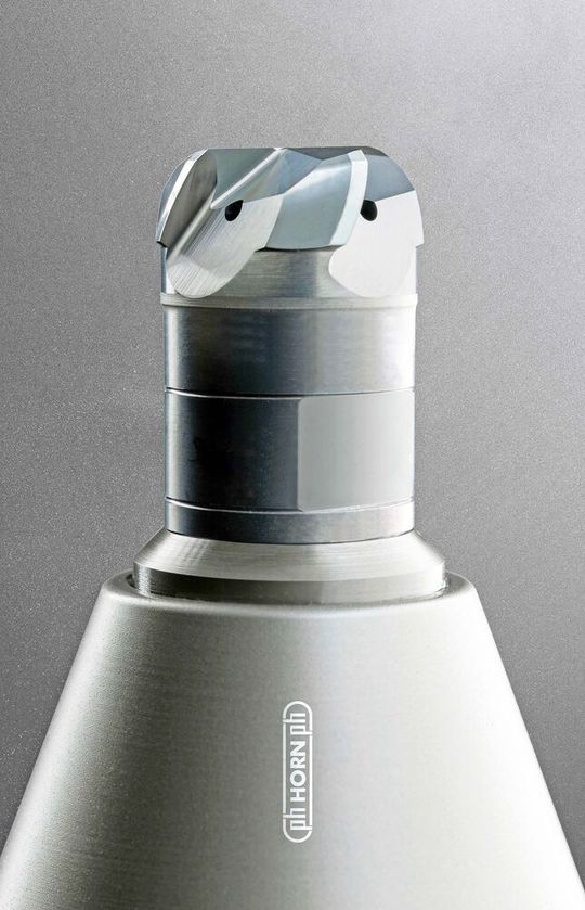 An example of a new Horn KX solid carbide, interchangeable-head, ball nose end mill.(Source:  Horn)