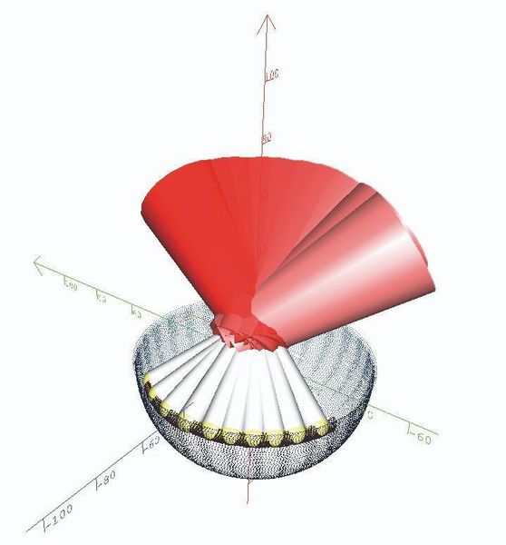 Bild 1: Ergebnisse der Optimierung der Fräseranstellungen entlang eines Fräsbahnabschnitts; die zeitliche Abfolge der Fräserbewegung wird gleichzeitig dargestellt. (Archiv: Vogel Business Media)