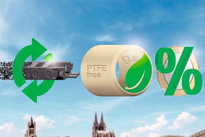 Nach der Entwicklung der ersten Energiekette aus Recyclingmaterial im Jahr 2022, stellt Igus nun das komplette Katalogprogramm der Standard-Energiekettenserie E2.1 auf das neue Recycling-Material Igumid CG LW um. Hannover Messe 2025: Halle 6, Stand E26 (Bild: igus GmbH)