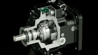 Das Zweistufen-Schaltgetriebe-PS-Sensorshift für Maschinenhauptantriebe von Stöber
bietet eine digital gesteuerte Schalthilfe. (Stöber)