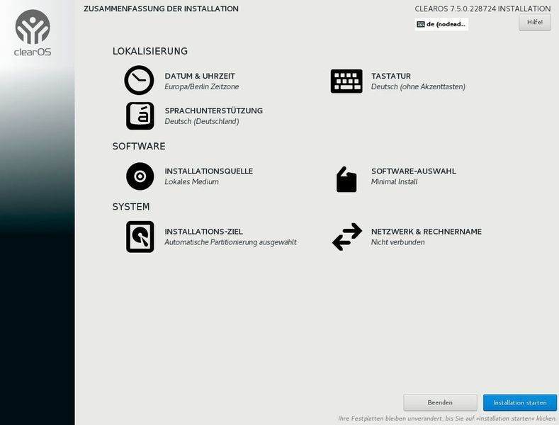Während der Installation lassen sich wichtige Einstellungen vorab eingeben. Der Assistent überprüft die Eingaben und zeigt bei Problemen Hinweise an. (Clear / Joos)