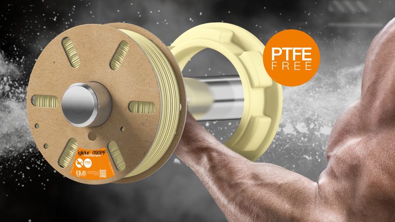 Mit Iglidur i190PF hat Igus ein hochstabiles Filament für den 3D-Druck von verschleißfesten und PTFE-freien Sonderteilen entwickelt.(Bild:  Igus)