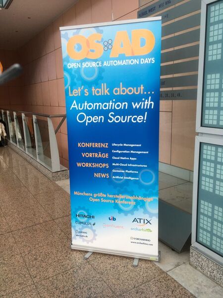Die Open Source Automation Days – kurz OSAD - finden jährlich in München statt. Schwerpunkt ist die Automatisierung in Rechenzentren auf Open Source Basis.  (Müller)