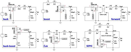 Figure 4: The PWM switch can be used to simulate many different switching structures.(Source:  Christophe Basso)