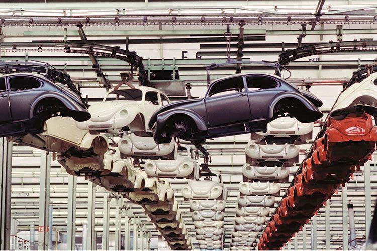 Die Käfer-Produktion bei VW. (VW)