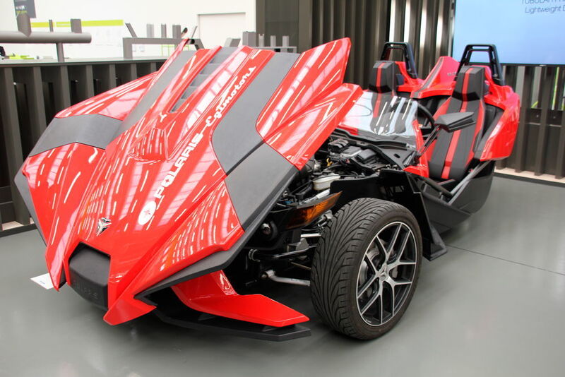 Der Slingshot-Roadster von Polaris Industries hat einen Rahmen aus lasergeschnittenen Rohren.  (Itasse)