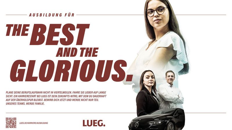 Auszubildende von Lueg werben auf Social-Media-Kanälen, Plakaten und der Website der Gruppe für die Ausbildung. (Bild: Lueg)