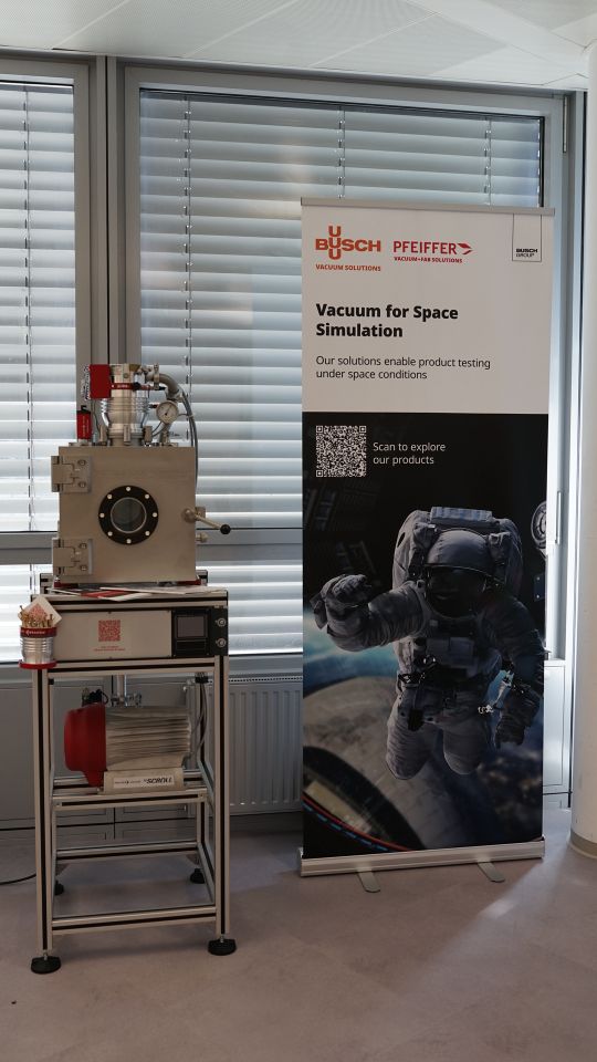 Vacuum system for simulating space conditions.(Source:  Busch Group)