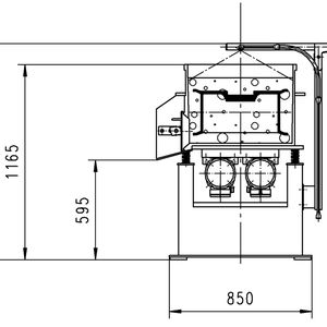 Poliermaschine MV21 mit eingelegter Felge. Die kompakten Abmessungen ermöglichen eine Aufstellfläche unter 1 m2.